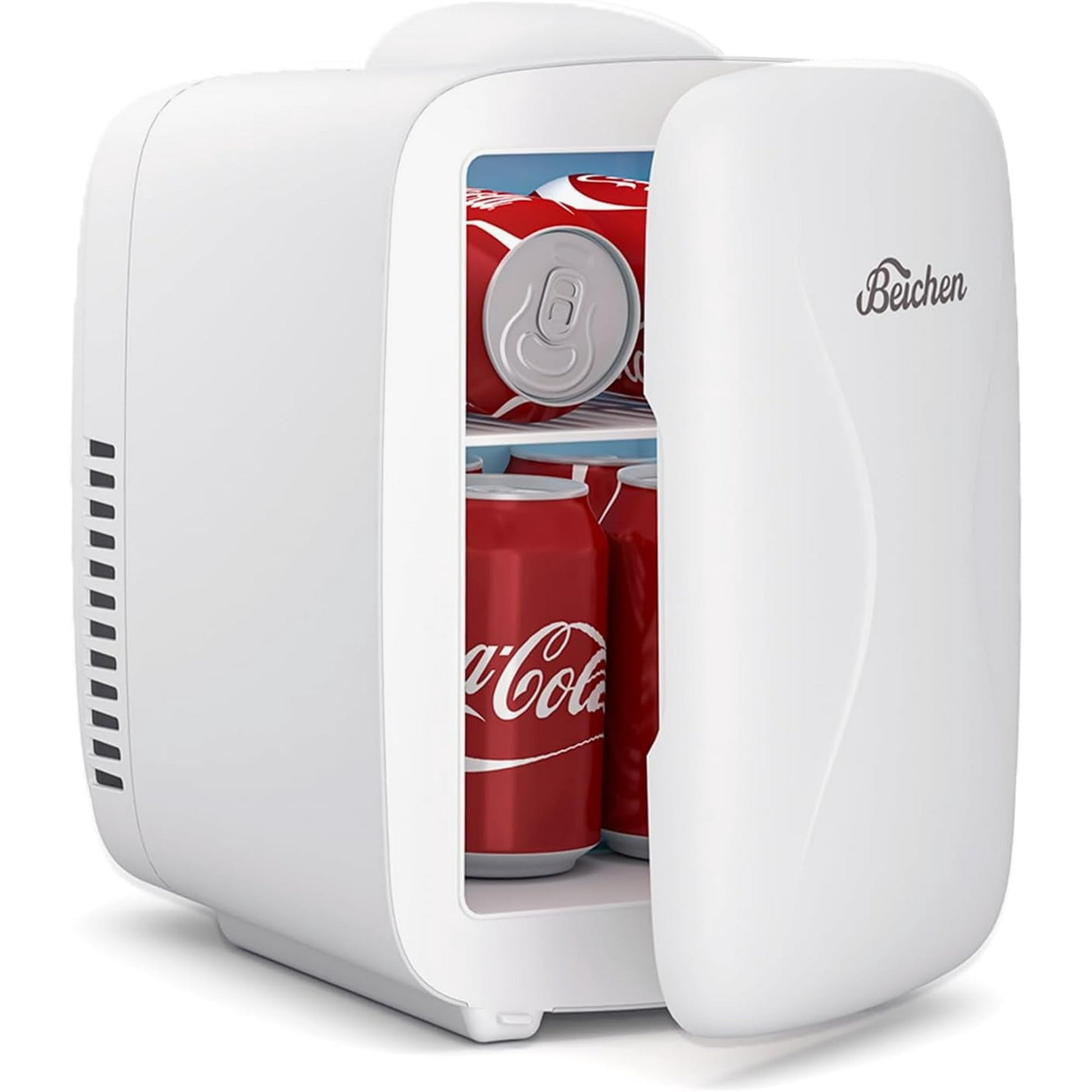 ACMETOP Mini Fridge, 4 Liter/6 Cans Small Refrigerator With Dimmable LED Light,AC/DC Portable Thermoelectric Cooler and Warmer for Bedroom,Office,Gaming room and Car