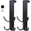 ACMETOP Over The Door Hooks 2 Pack Heavy Duty Door Hanger Over Door Hooks for Hanging Clothes Towels Hats Bags -4 Hooks Aluminum Brush Finish (Matte Black)