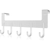 ACMETOP Over The Door Hooks, Over The Door Hanger, Heavy Duty Aluminum Over The Door Towel Rack Hooks for Hanging Coat, Bag, Robe - 5 Hooks, Brush Finish (Matte Silver 1Pcs)