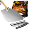 ACMETOP Aluminum Pizza Peel Metal - 12 x 14 Inch, Pizza Spatula for Oven with Foldable Wood Handle, Pizza Oven Accessories Tools, Turning Peel, Bread, Pastry, Dough, Cake Spatula