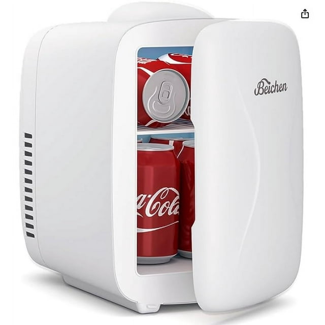 Aisutha Mini Fridge, Small Fridge Rapid Cooling 4 Liter/6 Cans Skincare Fridge, Cooler and Warmer Refrigerators for Bedroom, Cosmetics, Office and Car (Black)