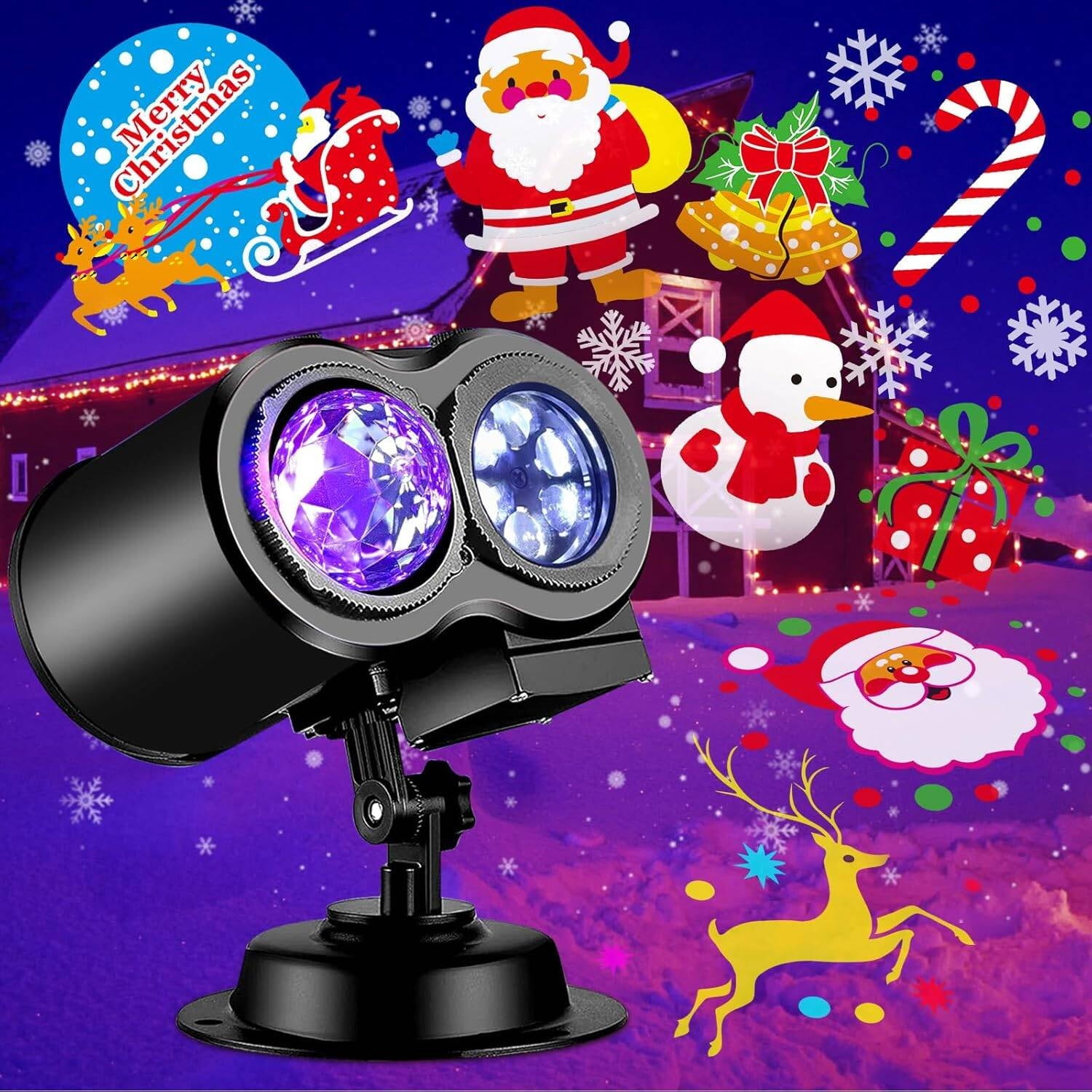 ACMETOP Brighter Christmas Decorations Projector Lights and Halloween Projector Outdoor 2024 Upgrade, 16 HD Effects (3D Ocean Wave & Patterns), 11 Holiday Projector Home Party Light Show