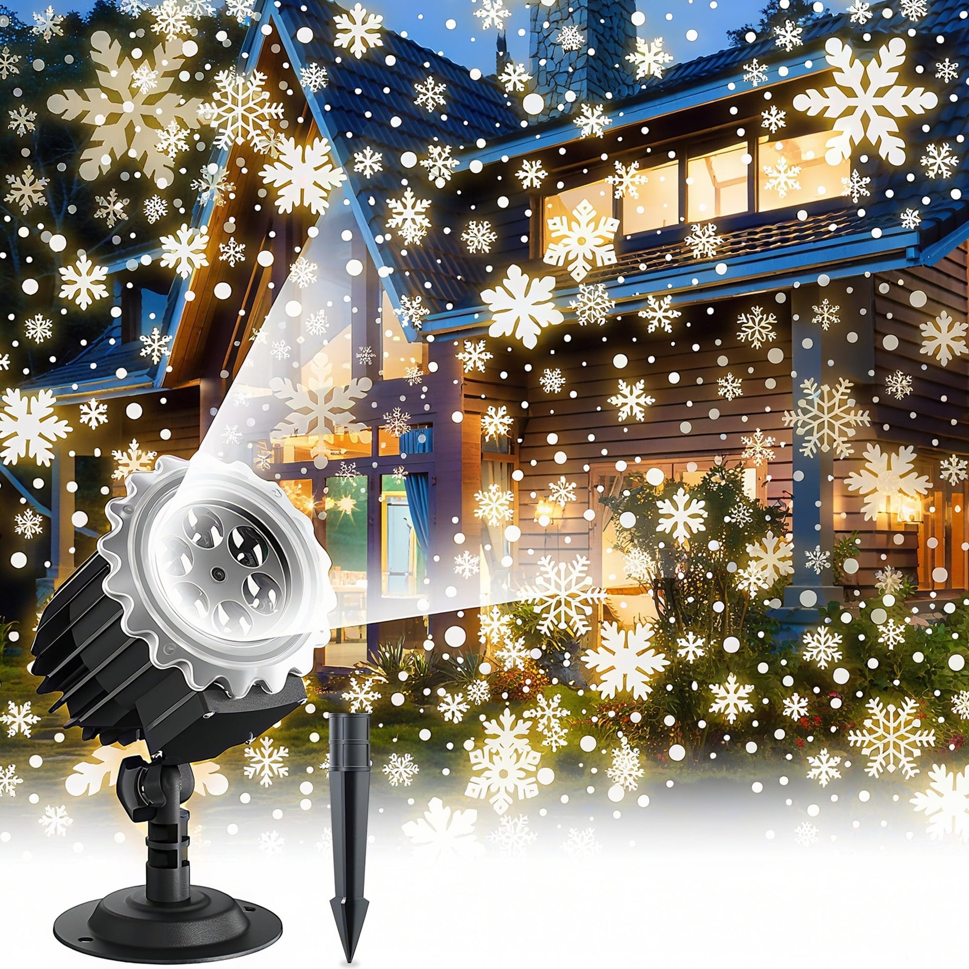 Christmas Projector Lights Outdoor, All-in-1 Holiday Lights Projector with 20 Slides/160 HD Patterns, 10 Colors Ocean Wave for House, Garden, Yard, Xmas, New Year, Valentine's Day