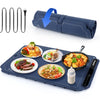 ACMETOP Food Warming Mat, Portable Silicone Electric Warming Tray, Versatile Full Surface 10s Heating Food Warmer with 7 Level Temperature & Timer for home dinner, Parties, Buffets andTravel (Beige)