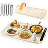 ACMETOP Food Warming Mat, Portable Silicone Electric Warming Tray, Versatile Full Surface 10s Heating Food Warmer with 7 Level Temperature & Timer for home dinner, Parties, Buffets andTravel (Beige)