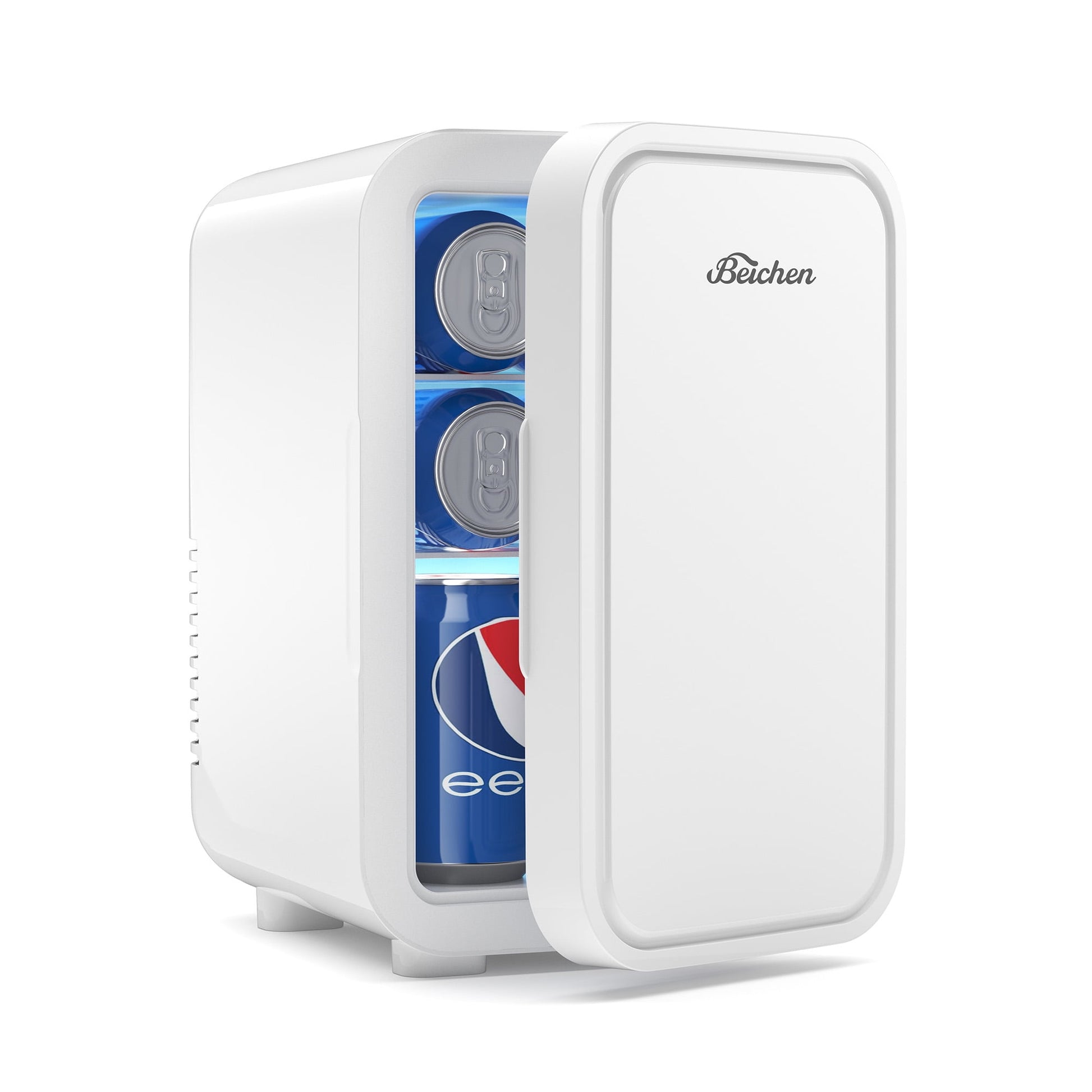 Beichen 6L Mini Fridge, 8-Can Portable Cooler & Warmer with Quiet Operation, AC/DC Thermoelectric Small Refrigerator for Bedroom, Office, Dorm, Car, Skincare, Food & Drinks, Black
