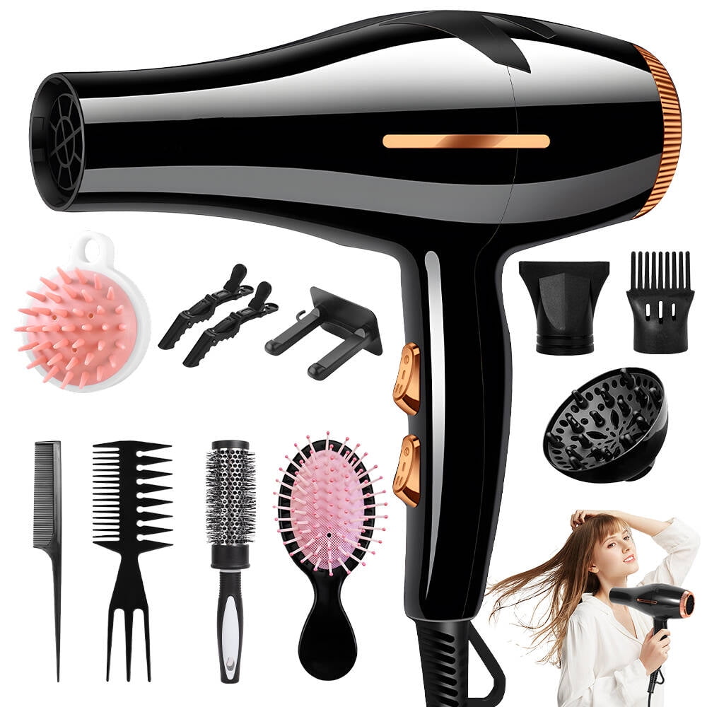 Morfone Hair Dryer, 2200W Professional Negative Ionic High-Speed Blow Dryer with Hair Diffuser & Nozzle