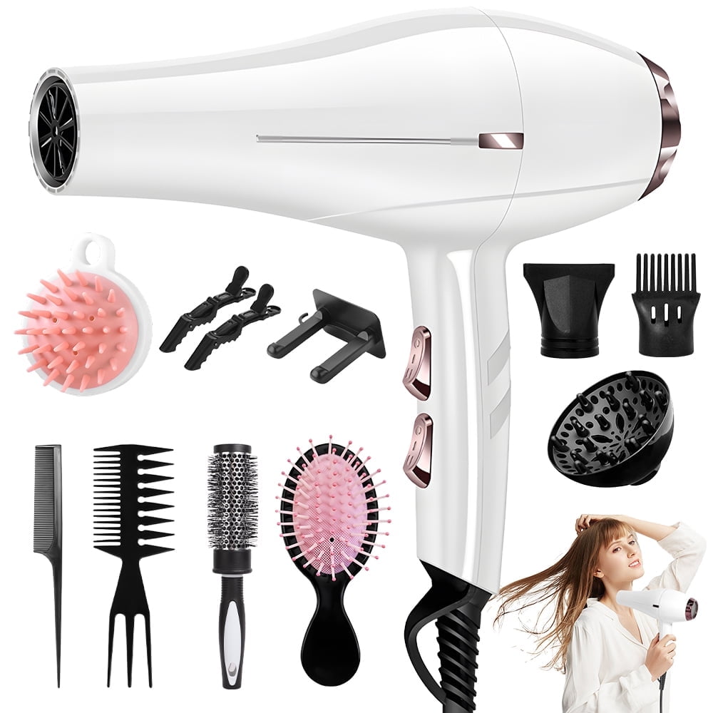 Morfone Hair Dryer, Professional Negative Ionic Thermo-Control Blow Dryer with Hair Diffuser & Nozzle