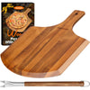 Morfone Pizza Peel 12 inch, Wood Pizza Board Wooden Pizza Paddle Spatula Oven Accessory for Baking Homemade Pizza, Wood Cutting Board for Cheese Bread Fruit Vegetables