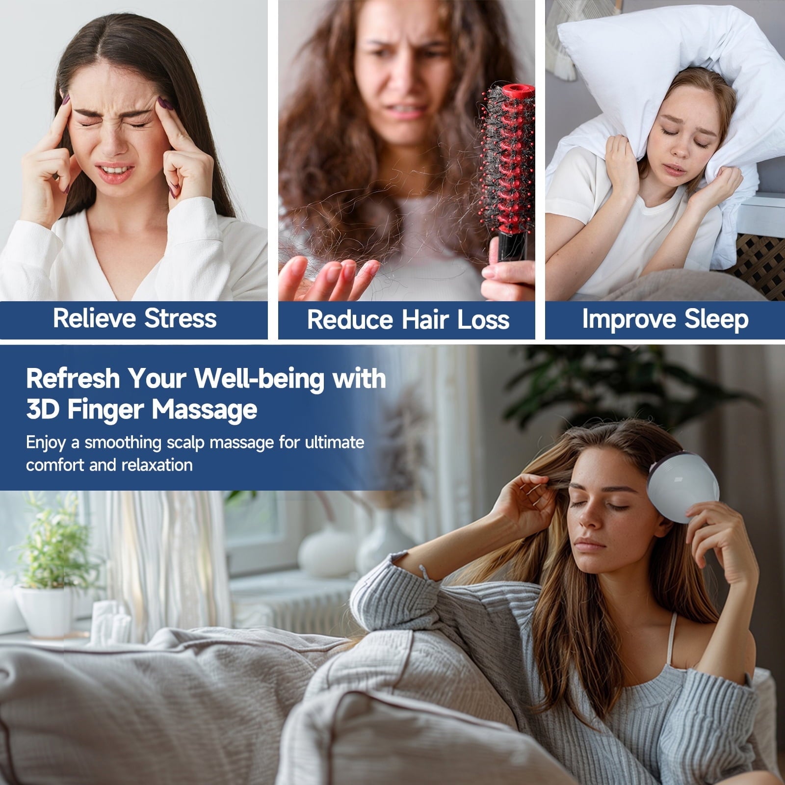 Morfone Electric Cordless Hair Scalp Massager with Kneading 76 Massage Nodes, Handheld Portable Head Scratcher Massager for Hair Growth, Deep Clean and Stress Relax, Gifts for Men Dad
