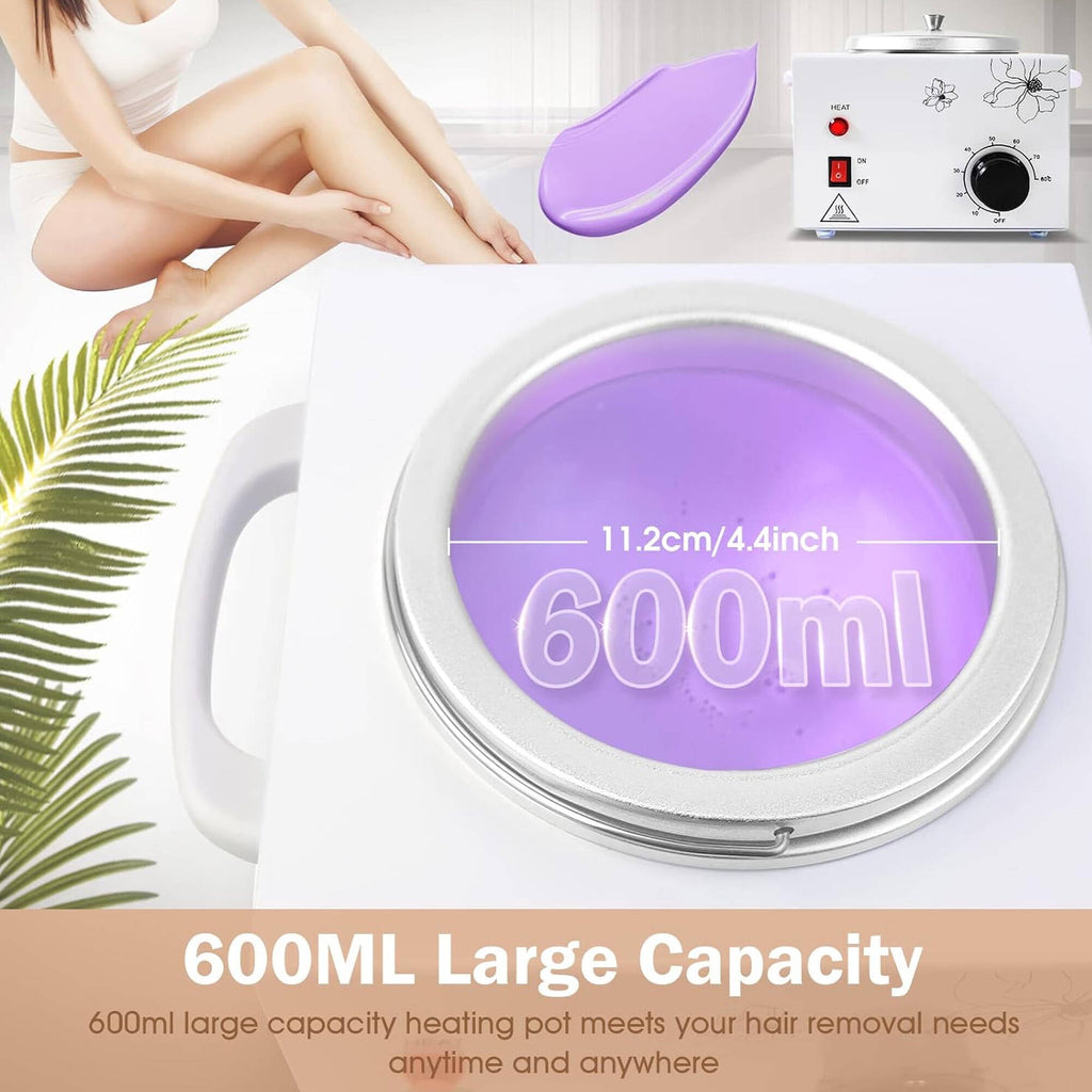 Morfone Wax Warmer for Hair Removal, Professional Waxing Kit for Women, Single Pot Wax Heater with Adjustable Temperature (White)