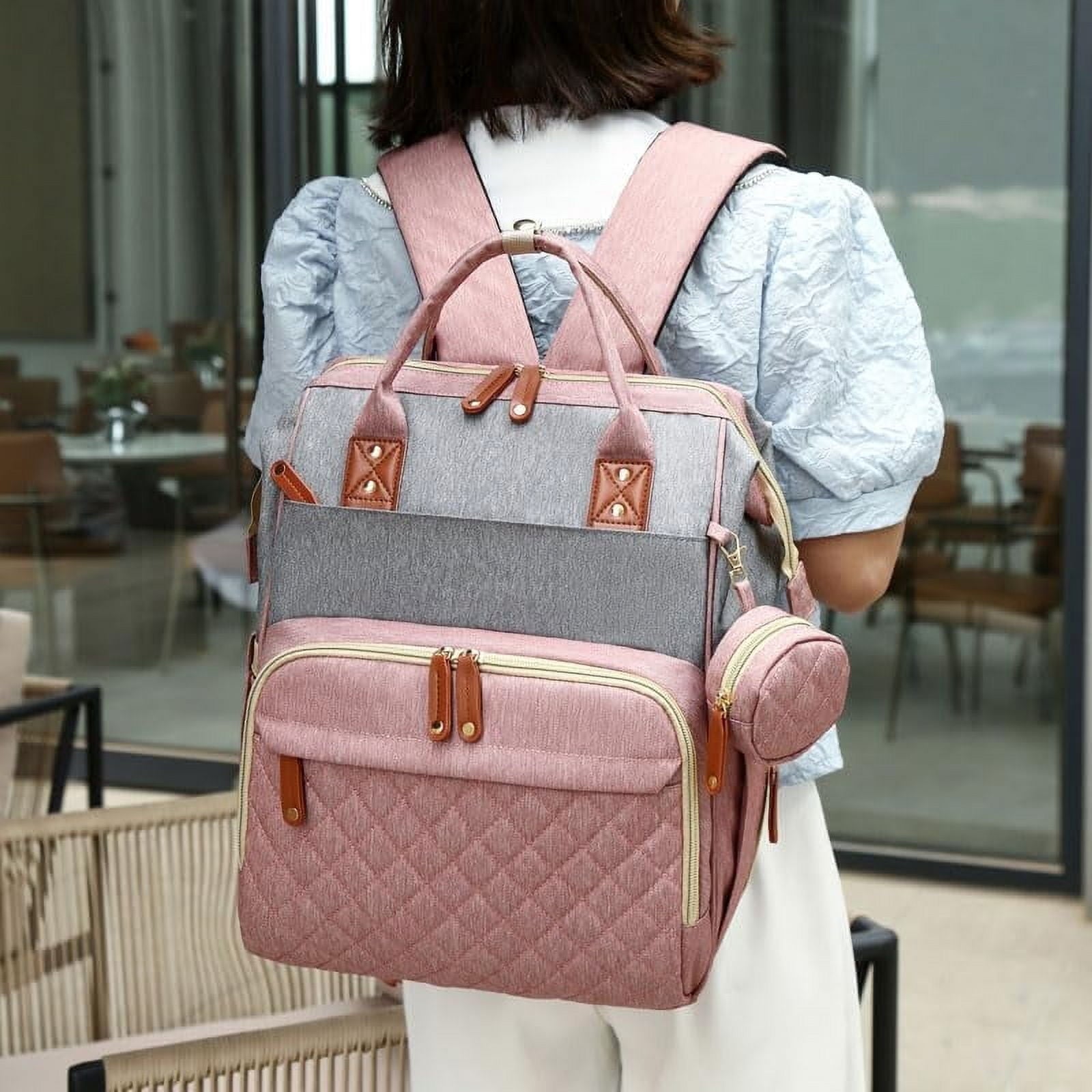 Morfone Baby Diaper Bag Backpack, Multifunction Waterproof Baby Bag with USB Charging Port, Stroller Straps & Pacifier Case Unisex