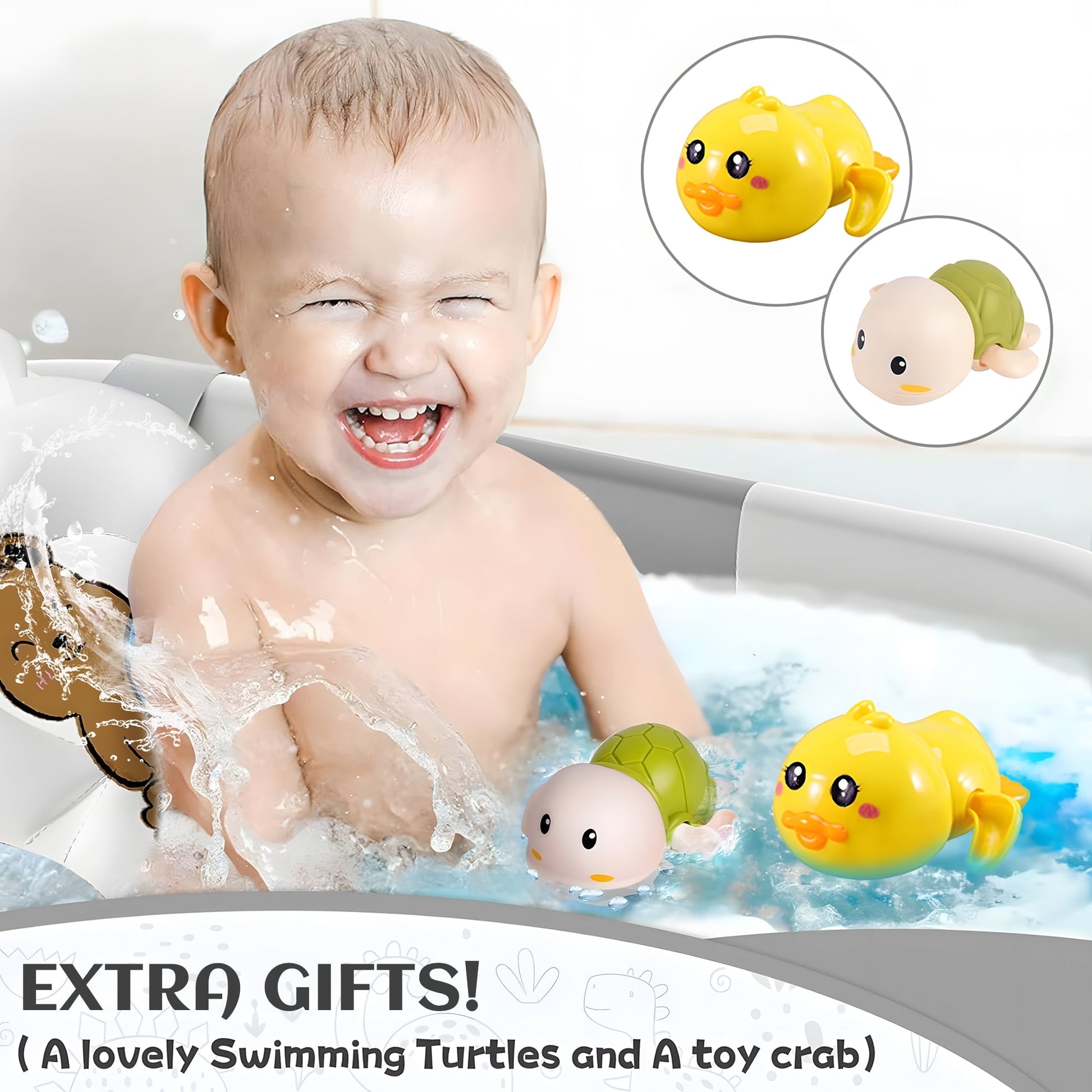 Morfone Collapsible Baby Bathtub for Newborn to Toddler 0-36 months with Thermometer, Hooded Towel, Soft Cushion and Bath Toys, Portable Travel Baby Tub with Drain Hole