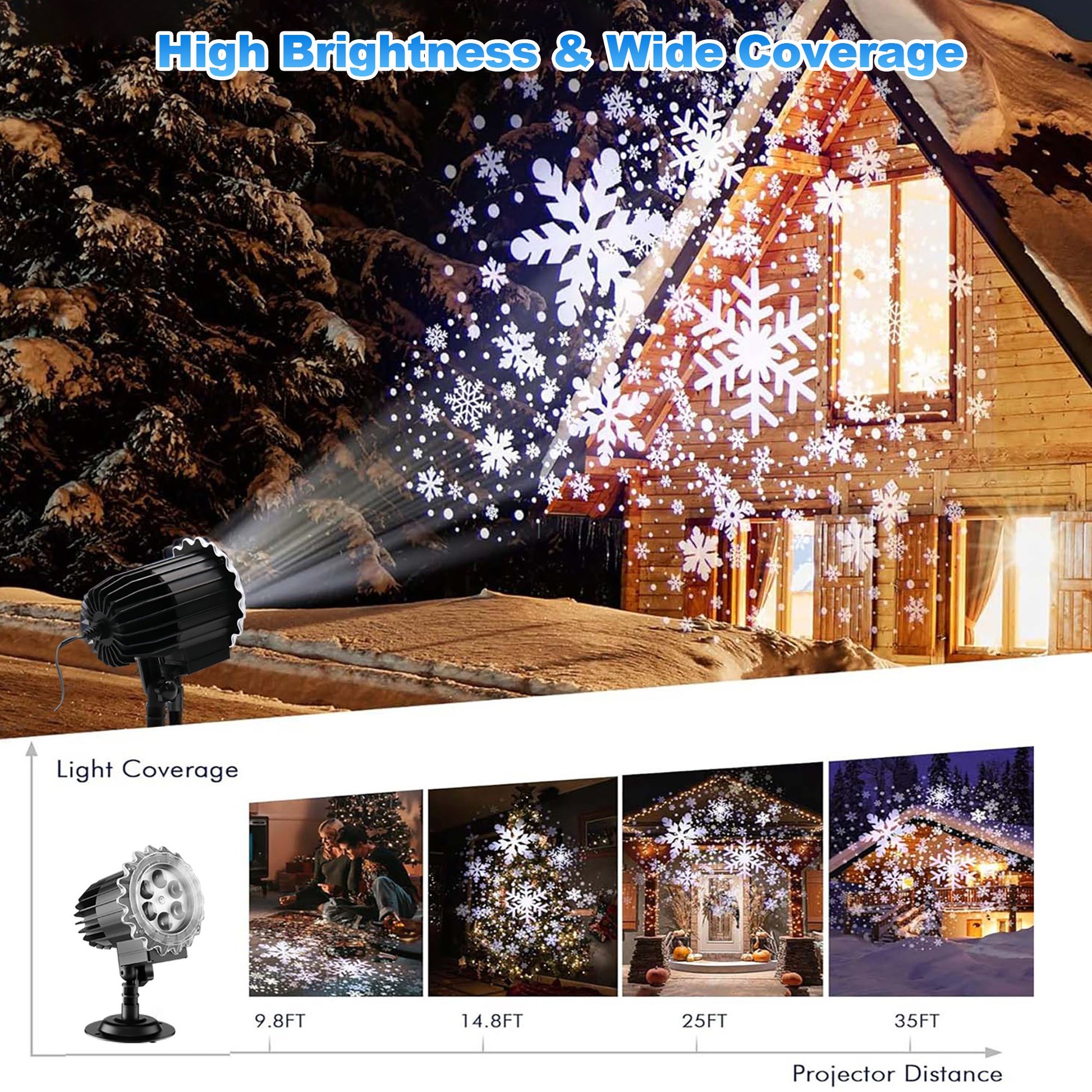 Christmas Projector Lights Outdoor, All-in-1 Holiday Lights Projector with 20 Slides/160 HD Patterns, 10 Colors Ocean Wave for House, Garden, Yard, Xmas, New Year, Valentine's Day