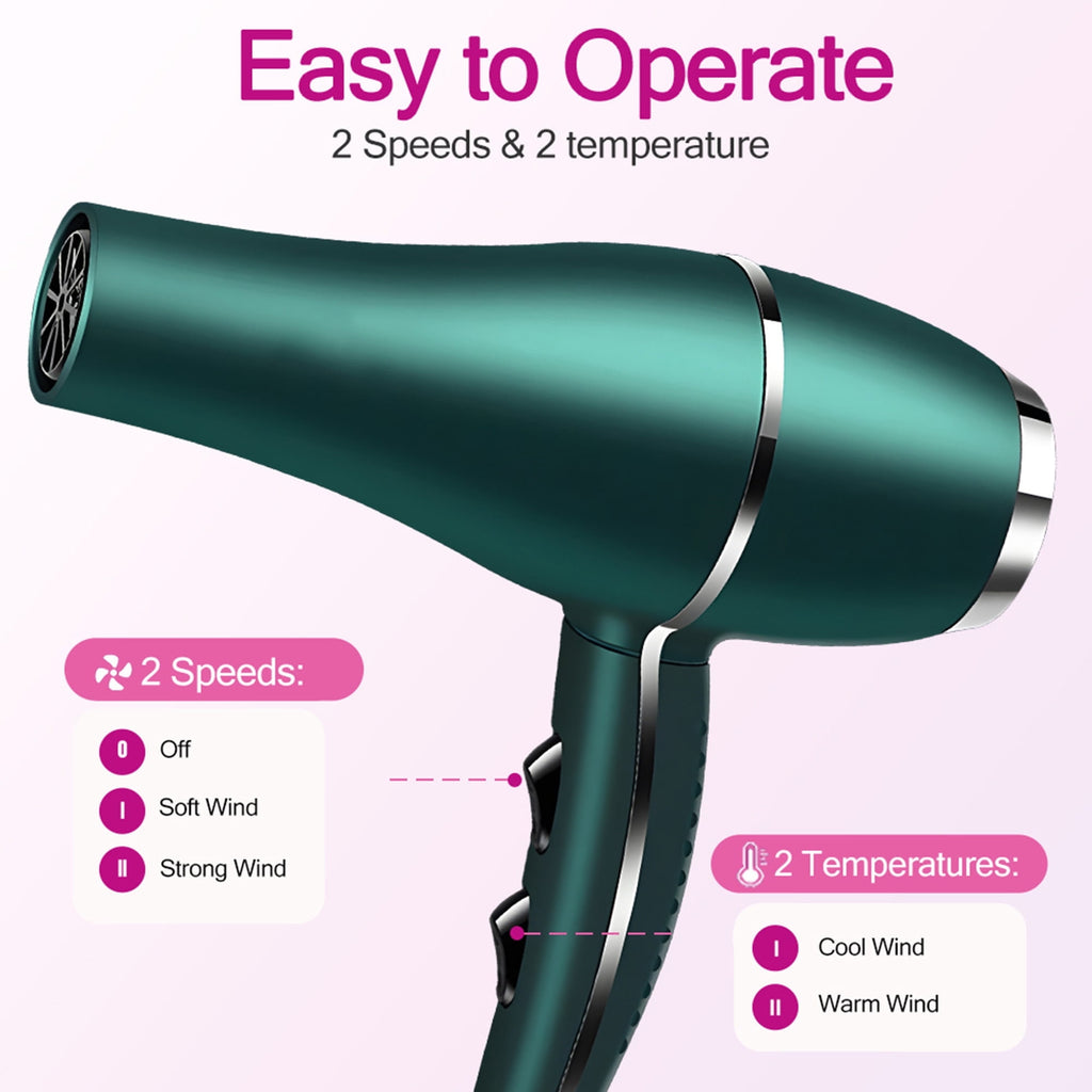 Morfone Hair Dryer, Professional Negative Ionic Thermo-Control Blow Dryer with Hair Diffuser & Nozzle