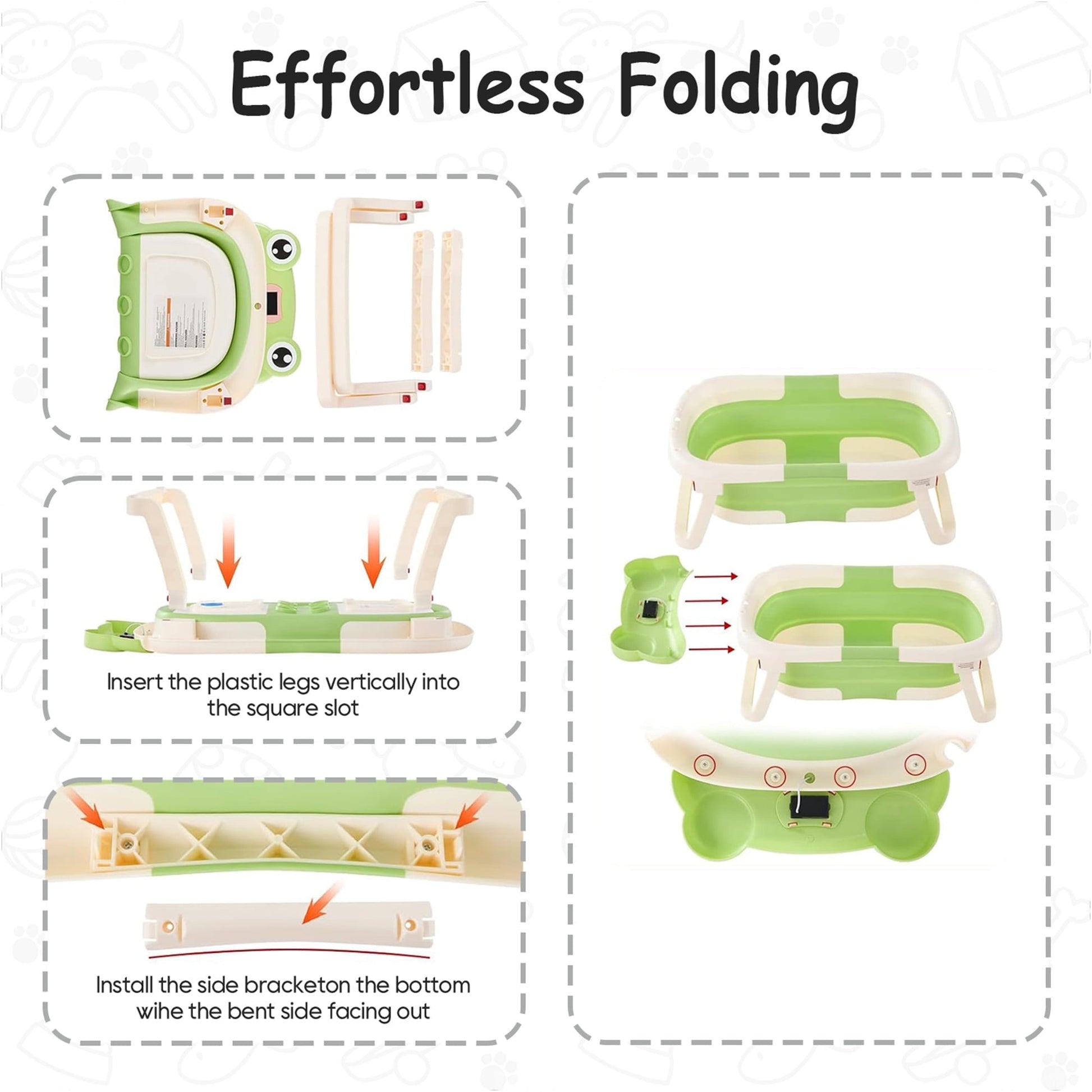 Morfone Collapsible Baby Bathtub with Thermometer, Hooded Towel, Soft Cushion and Bath Toys, Portable Travel Baby Tub for Newborn to Toddler 0-36 Months