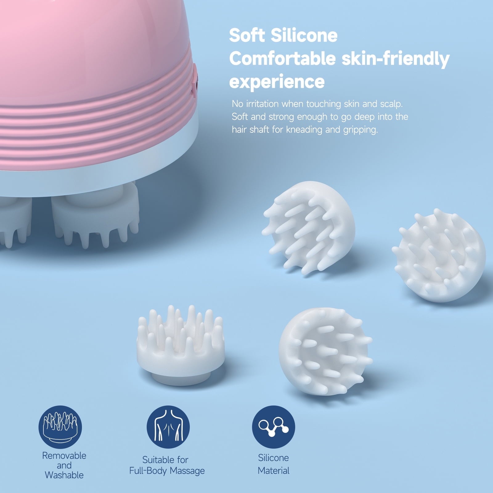Morfone Electric Cordless Hair Scalp Massager with Kneading 76 Massage Nodes, Handheld Portable Head Scratcher Massager for Hair Growth, Deep Clean and Stress Relax, Gifts for Men Dad