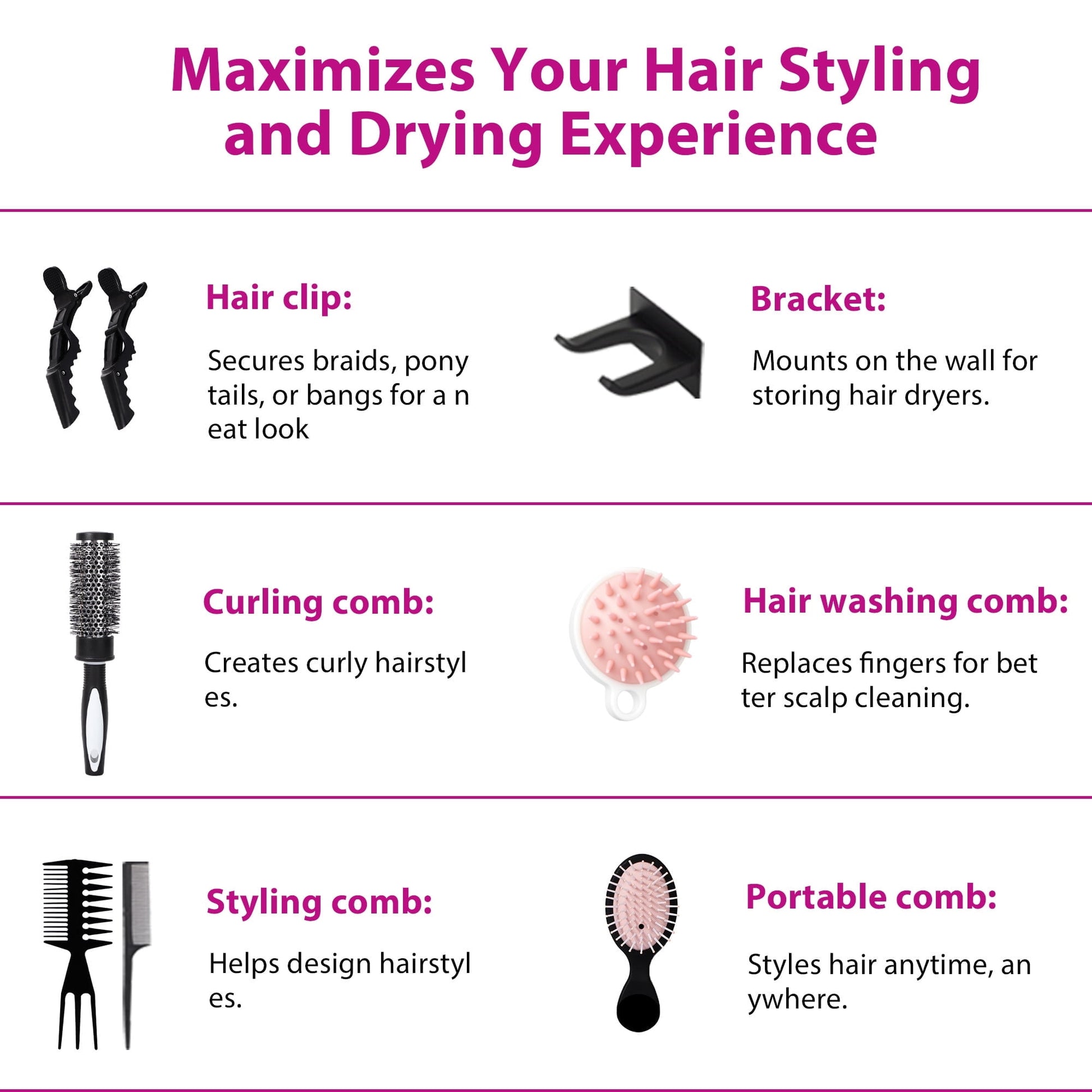 Morfone Hair Dryer, Professional Negative Ionic Thermo-Control Blow Dryer with Hair Diffuser & Nozzle