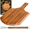 Morfone Pizza Peel 12 inch, Bamboo Pizza Board Wooden Pizza Paddle Spatula Oven Accessory for Baking Homemade Pizza, Wood Cutting Board for Cheese Bread Fruit Vegetables