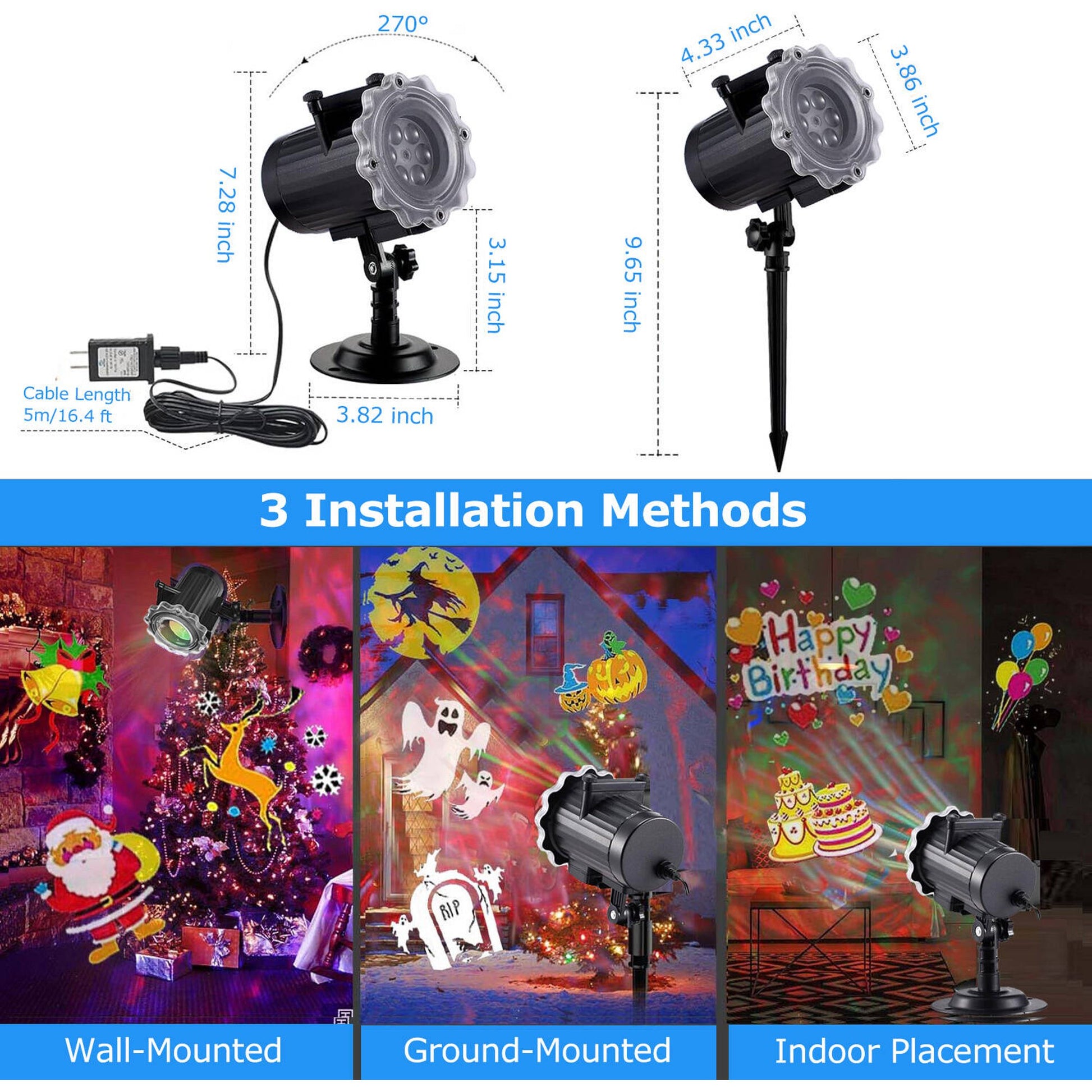 Morfone Halloween Christmas Projector Lights Outdoor, Holiday Projector Lights with Remote Control for Xmas Halloween Party Garden Yard Decor