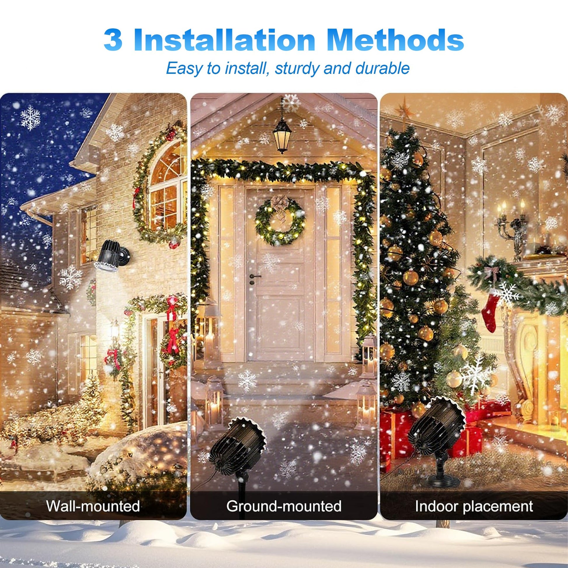 Christmas Projector Lights Outdoor, All-in-1 Holiday Lights Projector with 20 Slides/160 HD Patterns, 10 Colors Ocean Wave for House, Garden, Yard, Xmas, New Year, Valentine's Day
