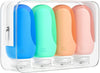 Morfone Travel Bottles Set for Toiletries, Tsa Approved Travel Size Containers BPA Free Leak Proof Refillable Liquid Silicone Squeezable Travel Accessories for Shampoo Conditioner Lotion (Blue, Green)