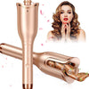 Morfone Automatic Curling Iron,  Hair Curler  with 1" Large Rotating Barrel & 4 Temps & 3 Timers Safety Anti-Scald & Anti-Tangle Curling Wand (Gold)