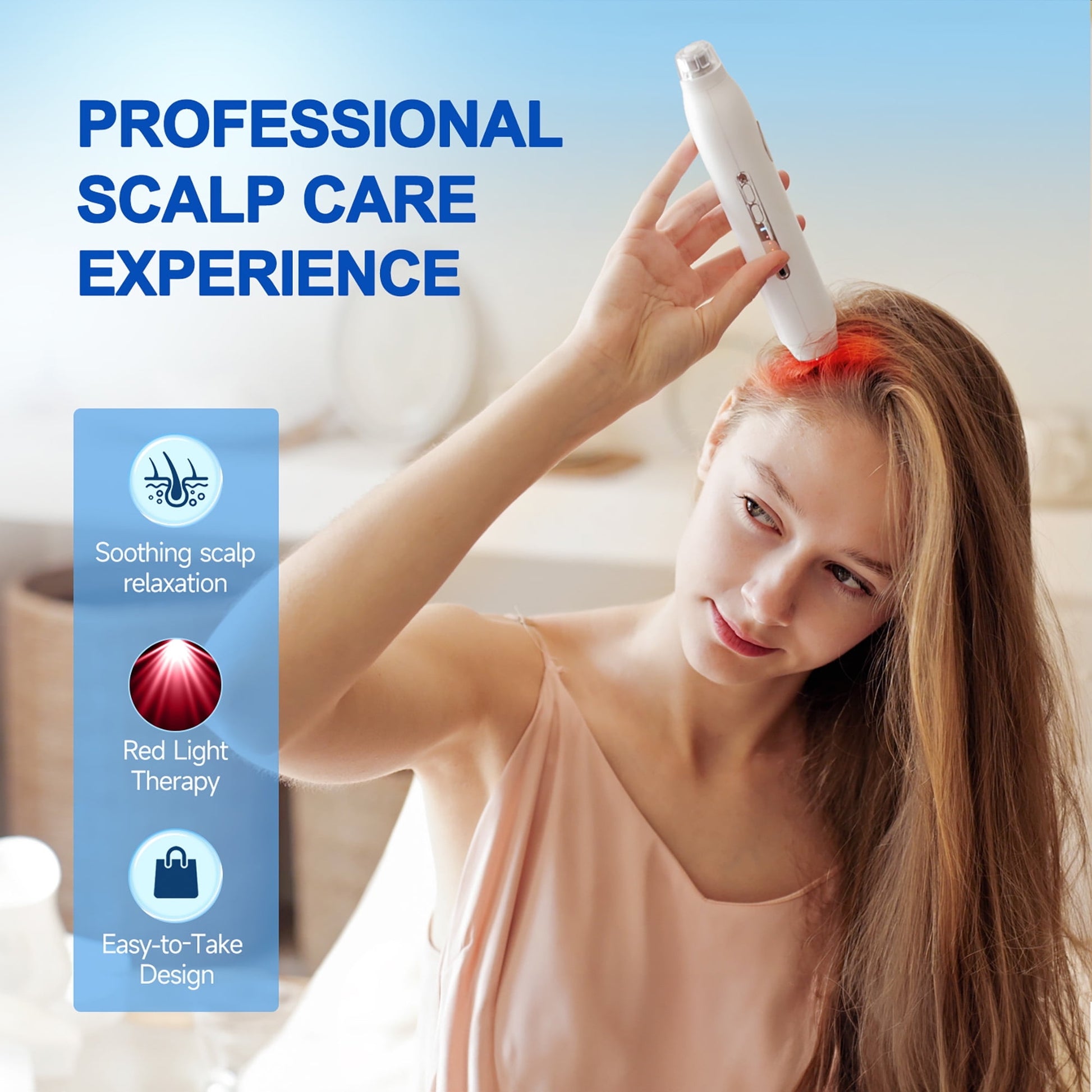 Morfone 3 in 1 Dual Head Electric Minoxidil Applicator and Scalp Massager Brush for Hair Growth, White