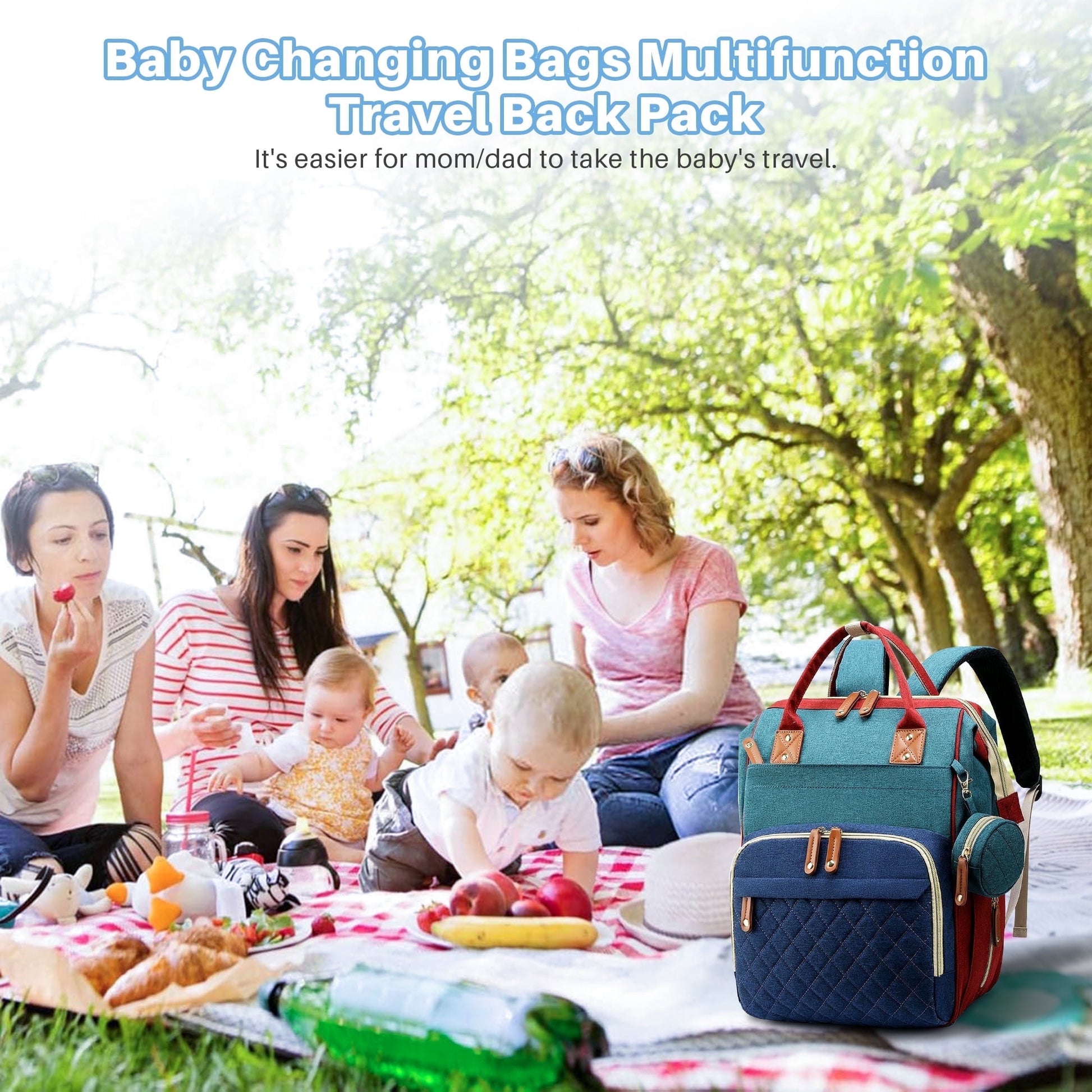Morfone Baby Diaper Bag Backpack, Multifunction Waterproof Baby Bag with USB Charging Port, Stroller Straps & Pacifier Case Unisex