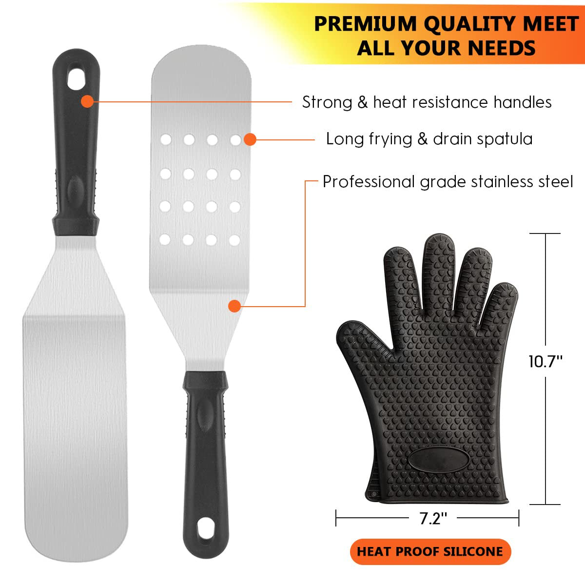 ACMETOP 135-Piece Griddle Accessories Kit for Blackstone and Camp Chef, Flat Top Grill Tool Set with Spatulas, Bottles, Scraper, Egg Rings & More