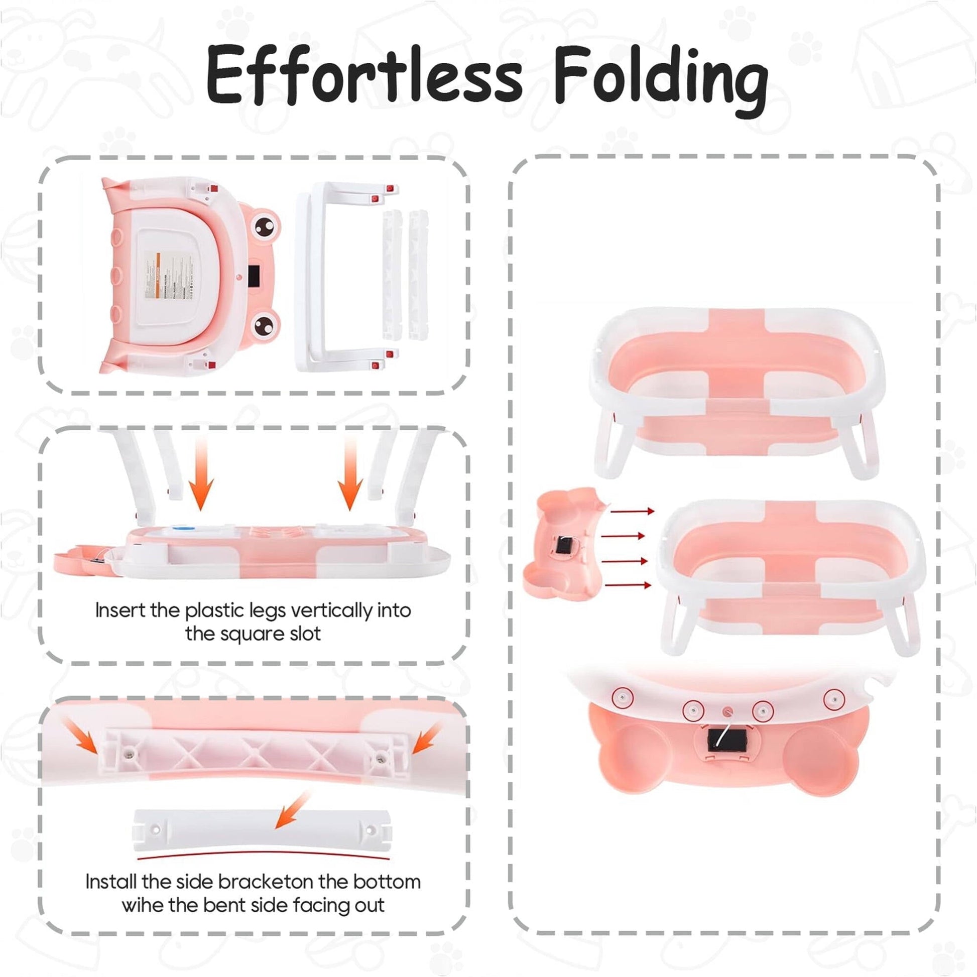 Morfone Collapsible Baby Bathtub with Thermometer, Hooded Towel, Soft Cushion and Bath Toys, Portable Travel Baby Tub for Newborn to Toddler 0-36 Months