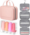 Morfone Leak Proof Travel Toiletry Bottles and Hanging Makeup Organizer with TSA Approved Cosmetic Bag for Shampoo, Conditioner, and Toiletries