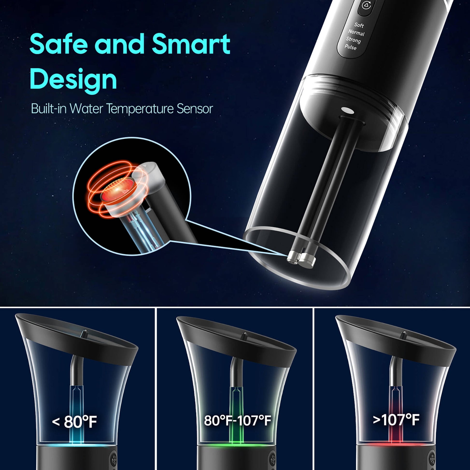Morfone Ear Wax Removal with One-Piece Waste Tank, Ear Cleaner with Water Temperature Sensor, 4 Pressure Settings, Ear Cleaning Kit for Ear Wax Buildup & USB-C Cable, IPX6