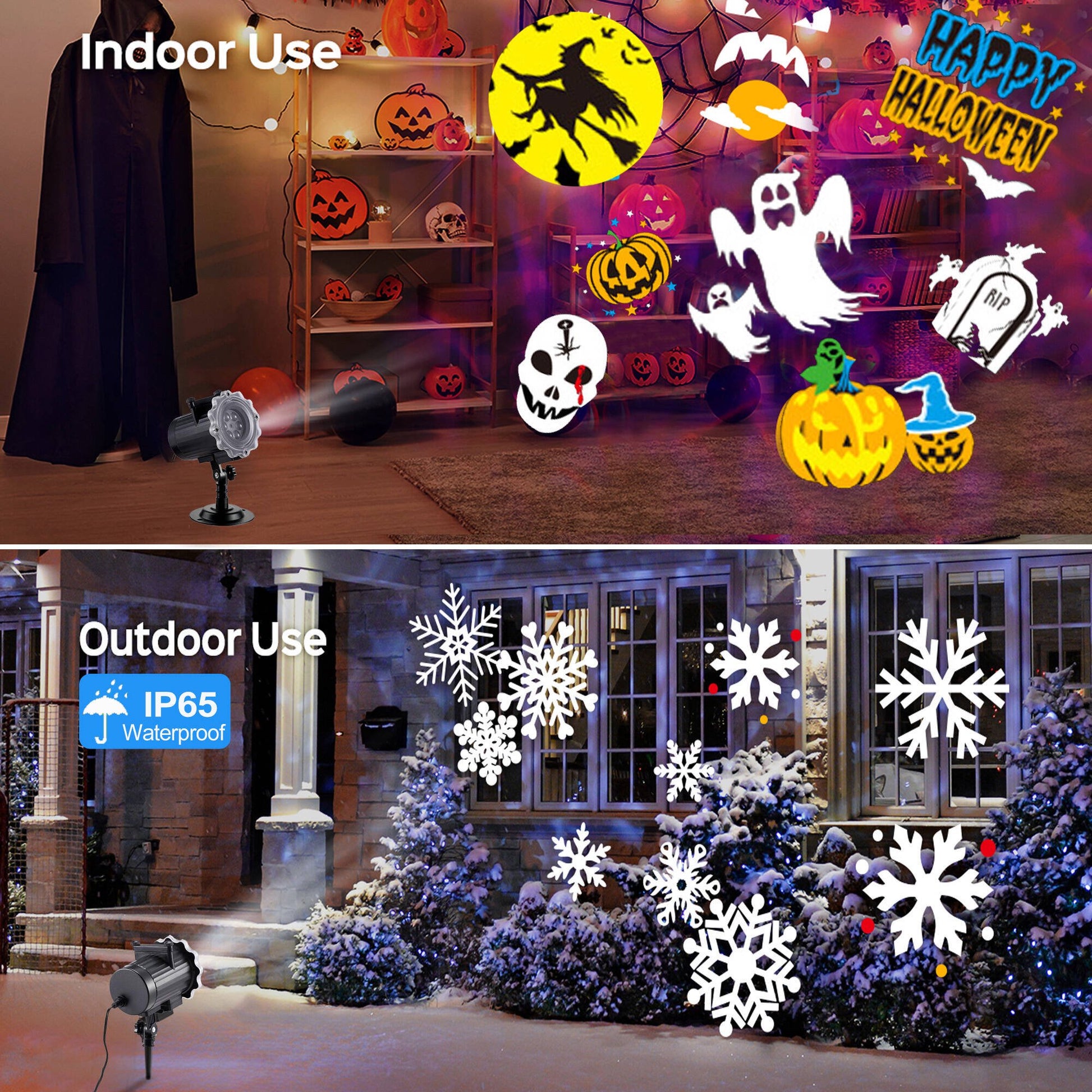 Morfone Halloween Christmas Projector Lights Outdoor, Holiday Projector Lights with Remote Control for Xmas Halloween Party Garden Yard Decor